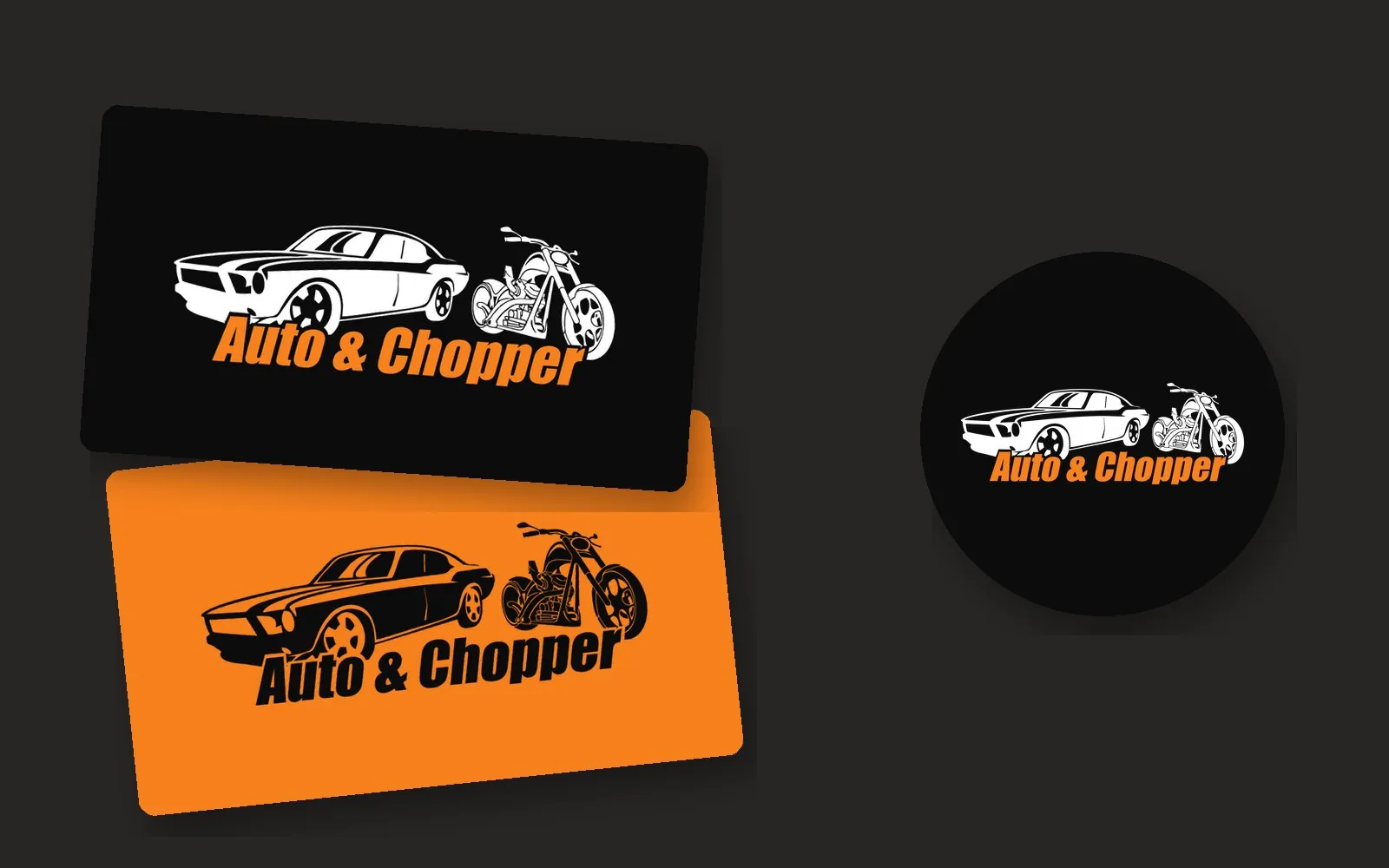 Logo Auto & Chopper su biglietto da visita e profilo social